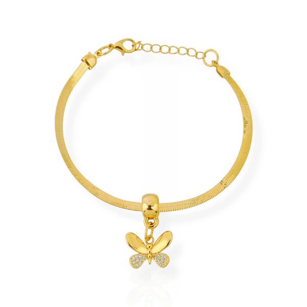 Pulseira Vivante Fita Laminada com Pingente Borboleta
