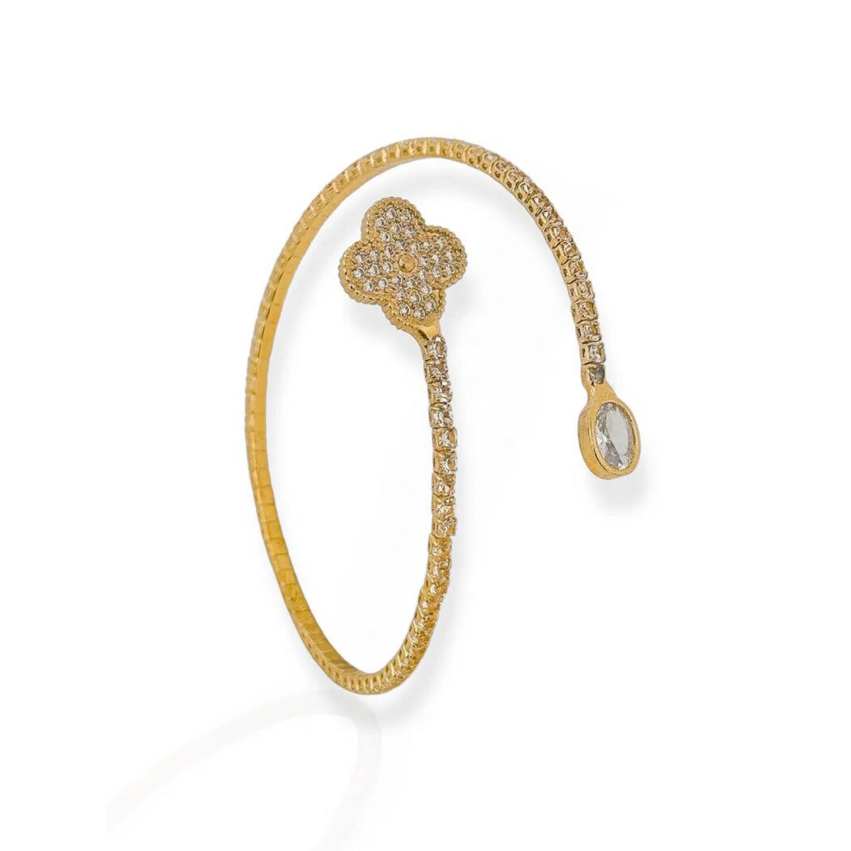 Bracelete Vivante Aro Cravejado com Inspiração e Gota de Cristais