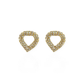 Brinco Vivante Coração Cravejado Vazado