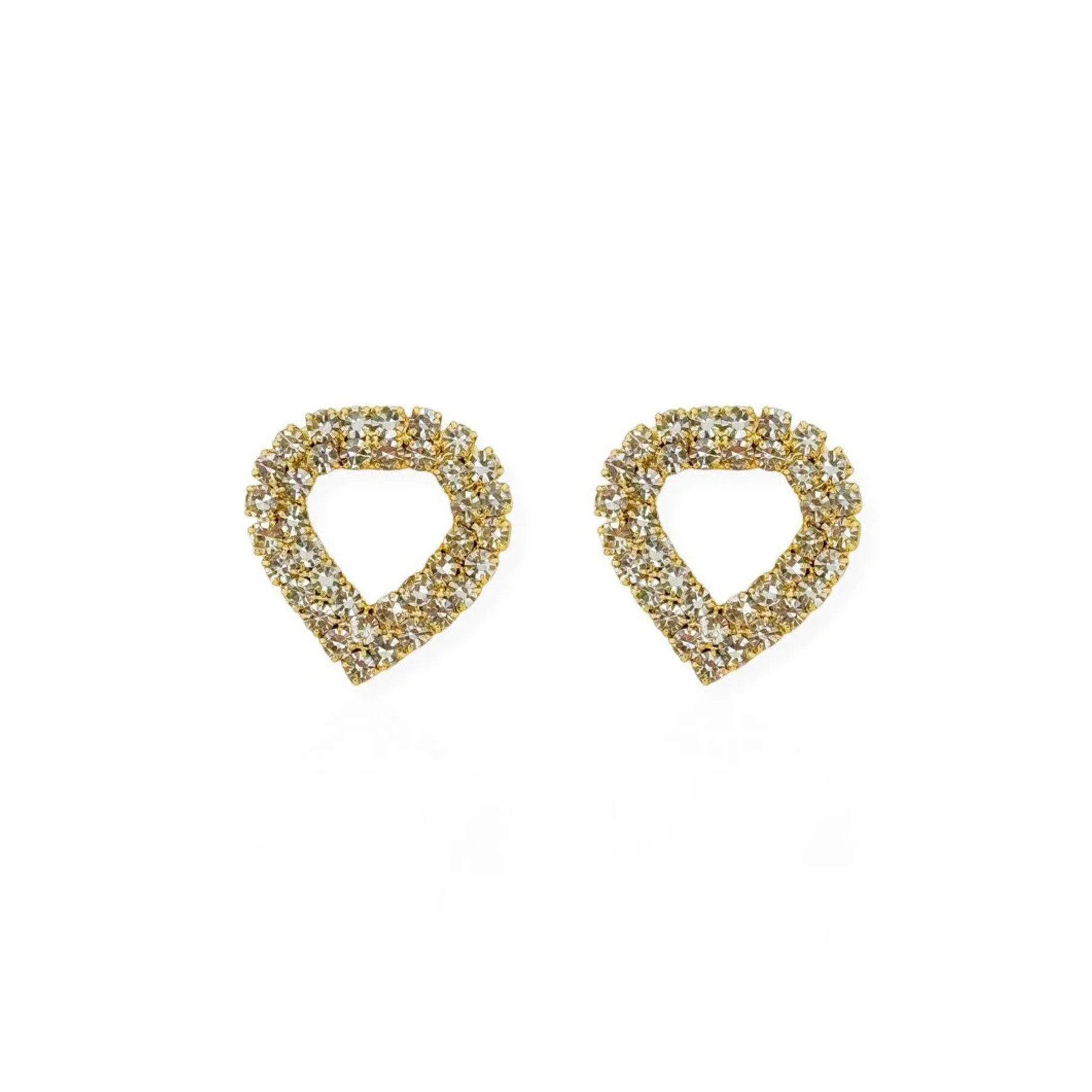 Brinco Vivante Coração Cravejado Vazado