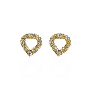 Brinco Vivante Coração Cravejado Vazado