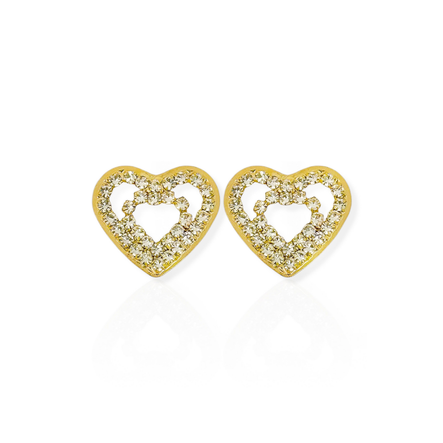 Brinco Vivante Coração Vazado com Zircônia Trabalhada