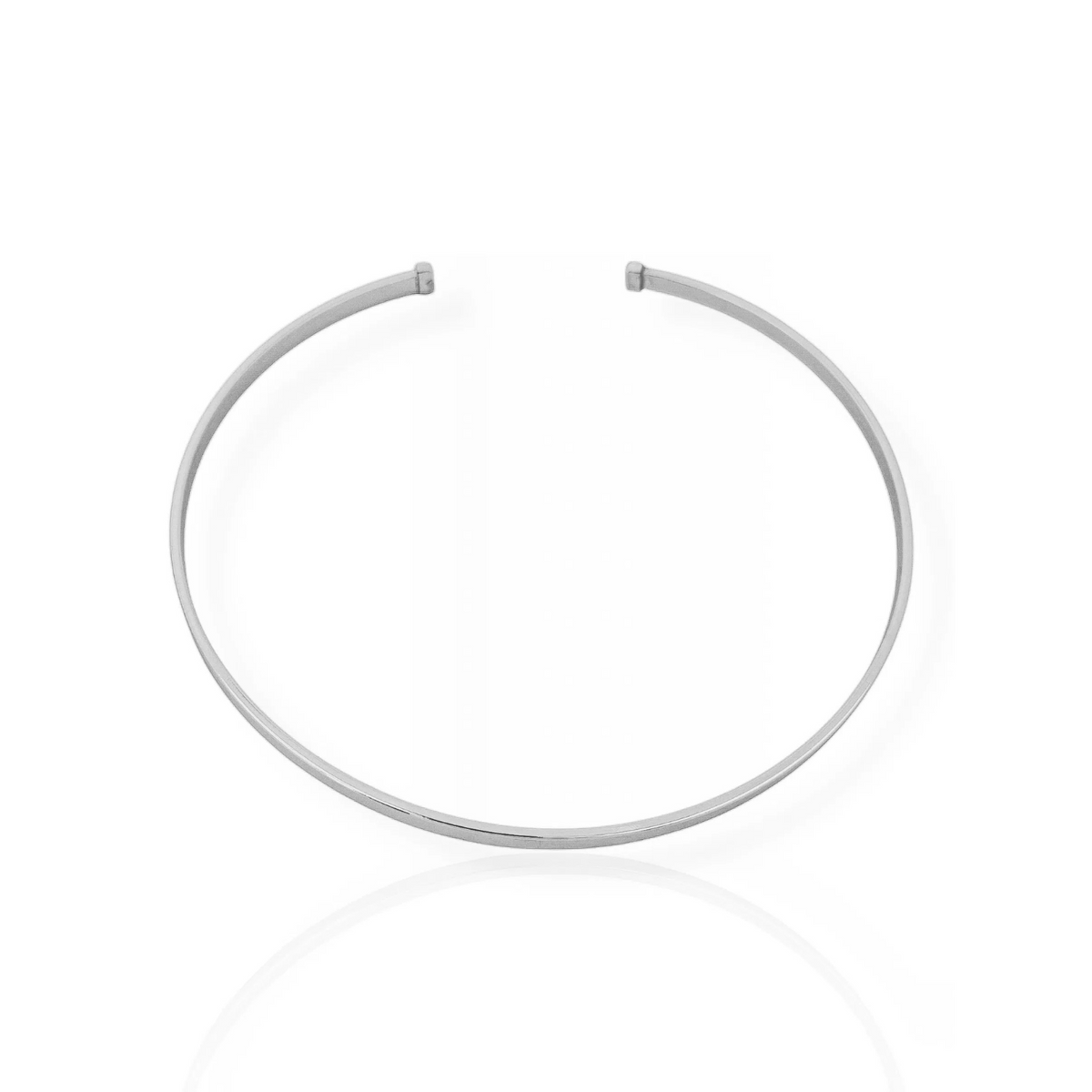 Choker Vivante Aro Liso Reto Prata