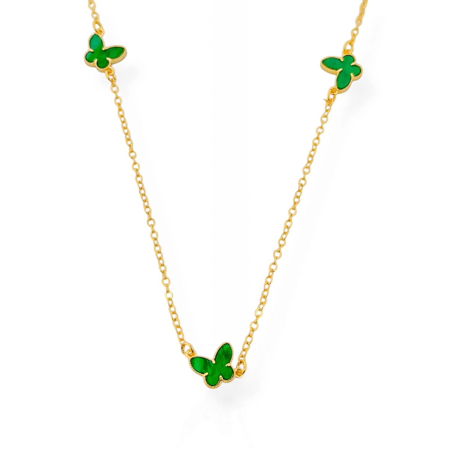 Colar Vivante Borboleta Resinada Verde