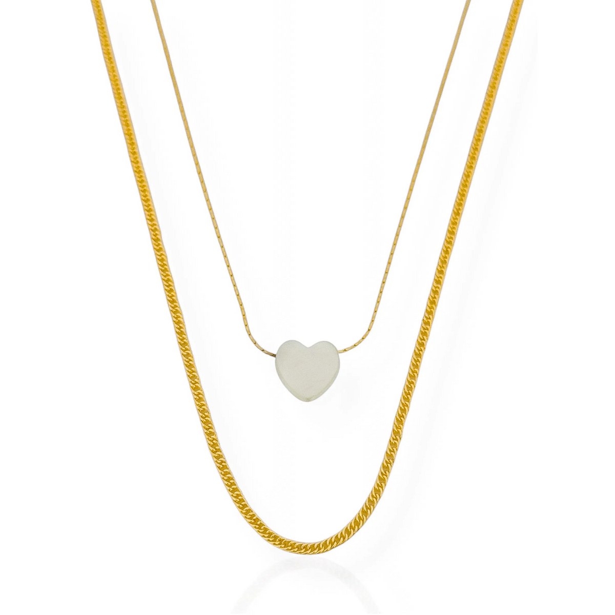 Colar Vivante Duplo Coração Resinados