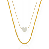 Colar Vivante Duplo Coração Resinados