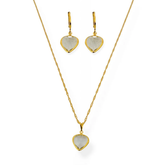 Conjunto Vivante com Coração e Cristal Colorido
