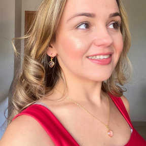 Conjunto Vivante com Coração e Cristal Colorido