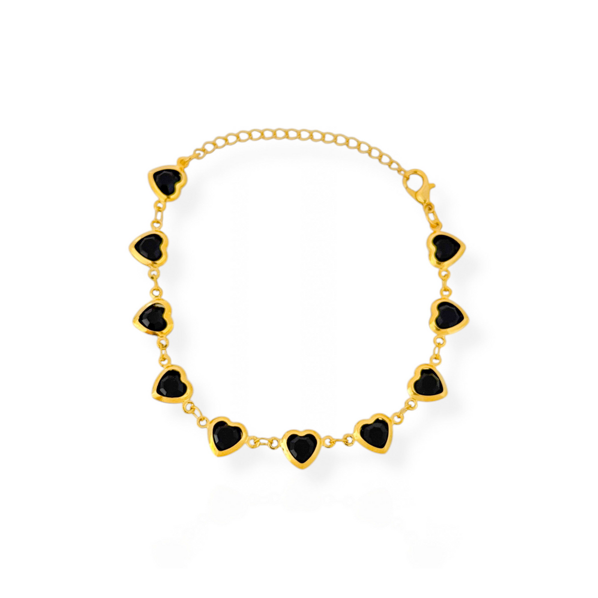 Pulseira Vivante Coração com Cristal Preto