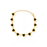 Pulseira Vivante Coração com Cristal Preto