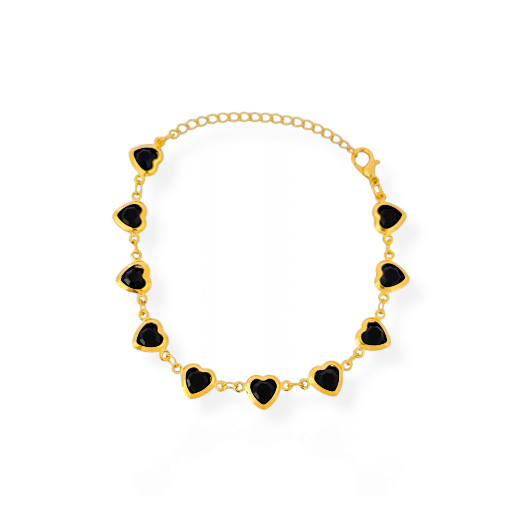 Pulseira Vivante Coração com Cristal Preto